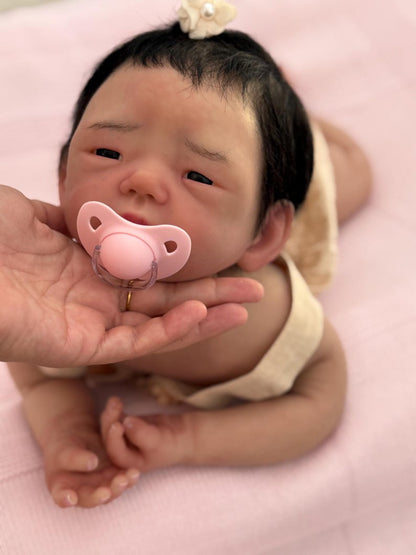Ready to Ship Reborn Baby Girl – Realistic Asian Newborn – OOAK – Handcrafted Art Doll – 56 cm