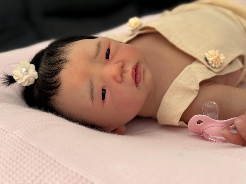 Ready to Ship Reborn Baby Girl – Realistic Asian Newborn – OOAK – Handcrafted Art Doll – 56 cm