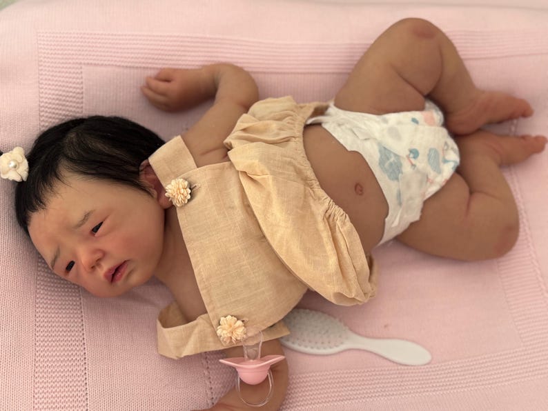 Ready to Ship Reborn Baby Girl – Realistic Asian Newborn – OOAK – Handcrafted Art Doll – 56 cm