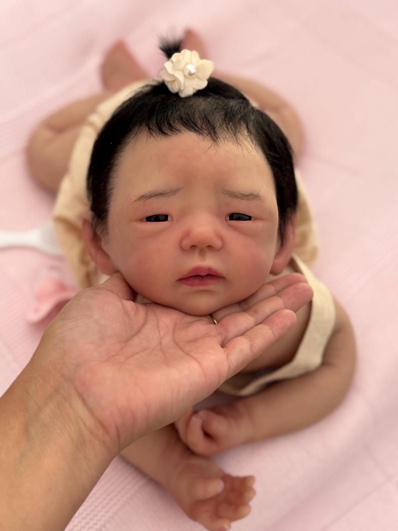 Ready to Ship Reborn Baby Girl – Realistic Asian Newborn – OOAK – Handcrafted Art Doll – 56 cm
