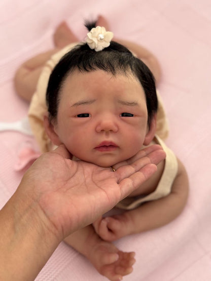 Ready to Ship Reborn Baby Girl – Realistic Asian Newborn – OOAK – Handcrafted Art Doll – 56 cm