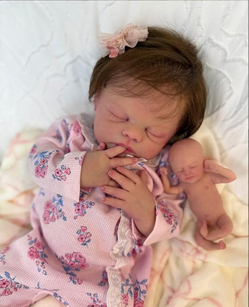 Full Silicone Soft Reborn Doll Little Baby Girl, 20 Inch Cute Ruffles and Curls, Spots, Veins, Blush, Fingernails/Toenails, Holiday Gift