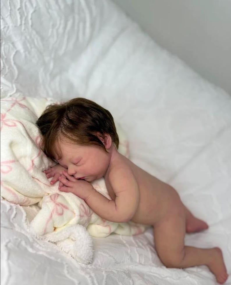Full Silicone Soft Reborn Doll Little Baby Girl, 20 Inch Cute Ruffles and Curls, Spots, Veins, Blush, Fingernails/Toenails, Holiday Gift