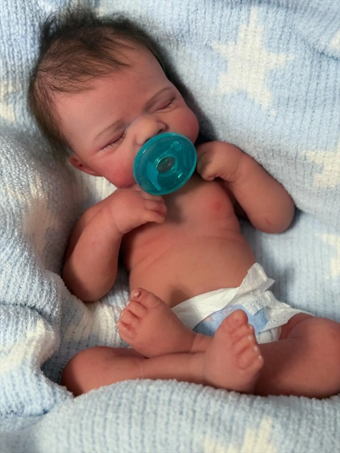 Full Body Platinum Silicone Baby Boy, Bathe-able Marshmallow Soft, Open Mouth