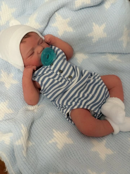 Full Body Platinum Silicone Baby Boy, Bathe-able Marshmallow Soft, Open Mouth