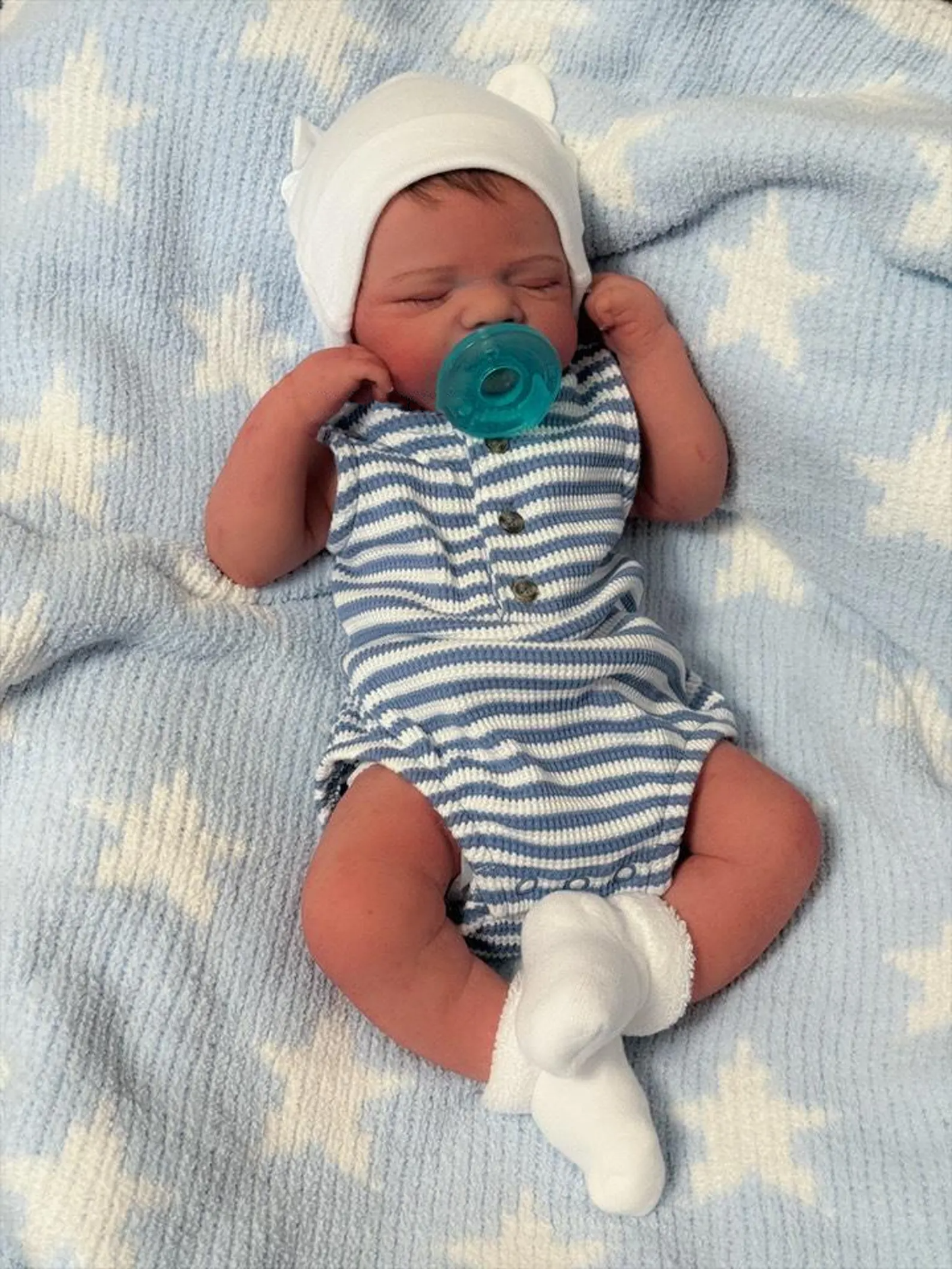 Full Body Platinum Silicone Baby Boy, Bathe-able Marshmallow Soft, Open Mouth